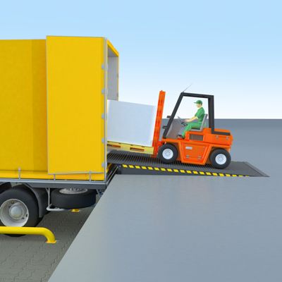 Монтаж площадки перегрузочной для платформы с поворотной аппарелью Alutech PSL